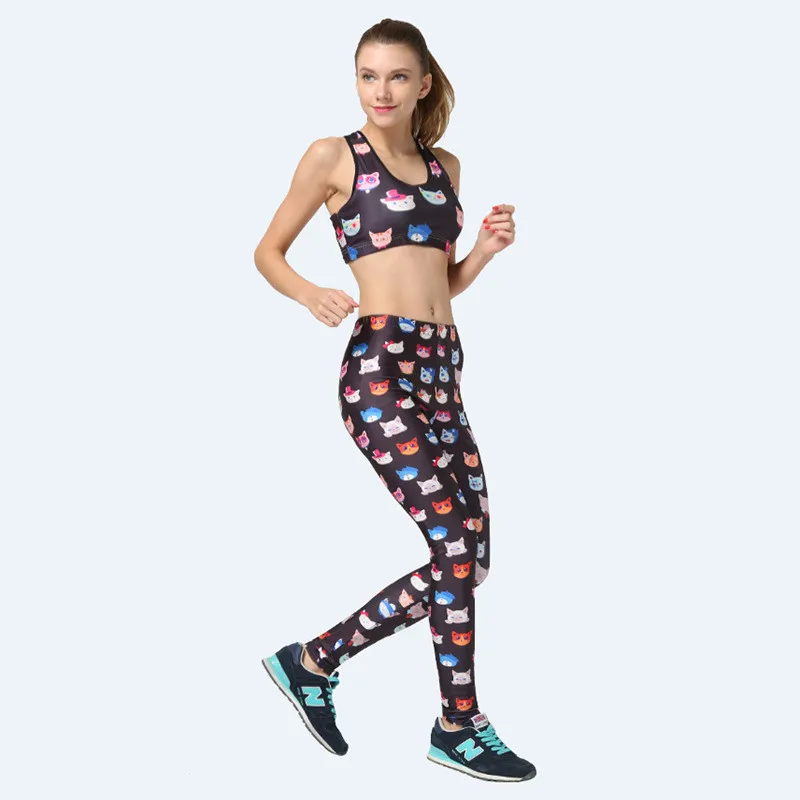 Sexy 3D Digital Print Lovely Cats Leggings & Vest Bra Set Women Fitness Elastic Pants Ropa Mujer Sleeveless Top
Sexy 3D Digital Print Lovely Cats Leggings & Vest Bra Set Women Fitness Elastic Pants Ropa Mujer Sleeveless Top