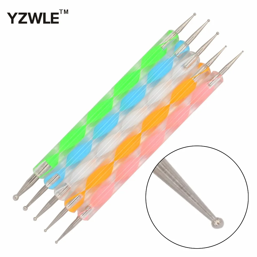 YZWLE 5Pcs/Pack Professional Nail Art Tool 2 ways Swirl Marbleizing Steel Dotting Pen 19
YZWLE 5Pcs/Pack Professional Nail Art Tool 2 ways Swirl Marbleizing Steel Dotting Pen 19