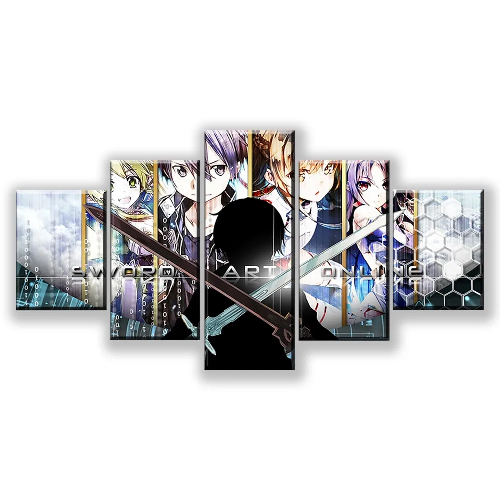 Home Decor Wall Art Canvas Paintings 5 Pieces Sword Art Online Pictures Hd Prints Modern Anime Poster For Bedroom quadro cuadros
Home Decor Wall Art Canvas Paintings 5 Pieces Sword Art Online Pictures Hd Prints Modern Anime Poster For Bedroom quadro cuadros