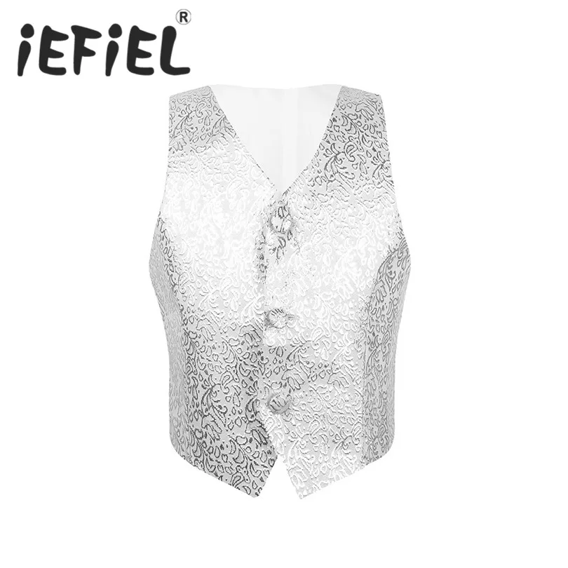 IEFiEL/Детские деловые костюмы для мальчиков и девочек жилет с цветочным узором