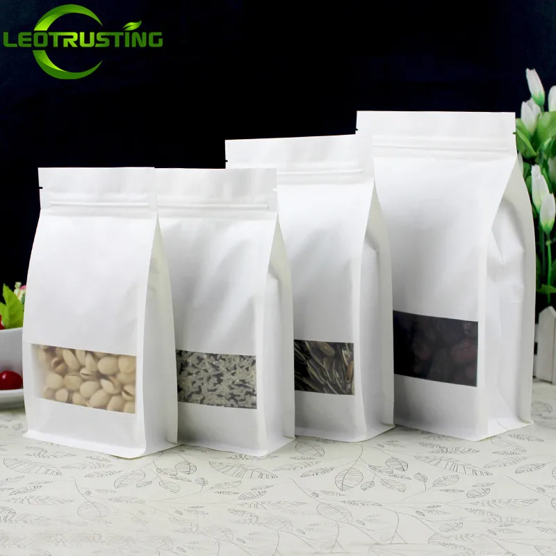 50pcs 3D White Stand up Paper Window Zip Lock Packaging Bag Resealable Snack Cookie Tea Coffee Spice Sugar Nuts Storage Pouches
50pcs 3D White Stand up Paper Window Zip Lock Packaging Bag Resealable Snack Cookie Tea Coffee Spice Sugar Nuts Storage Pouches