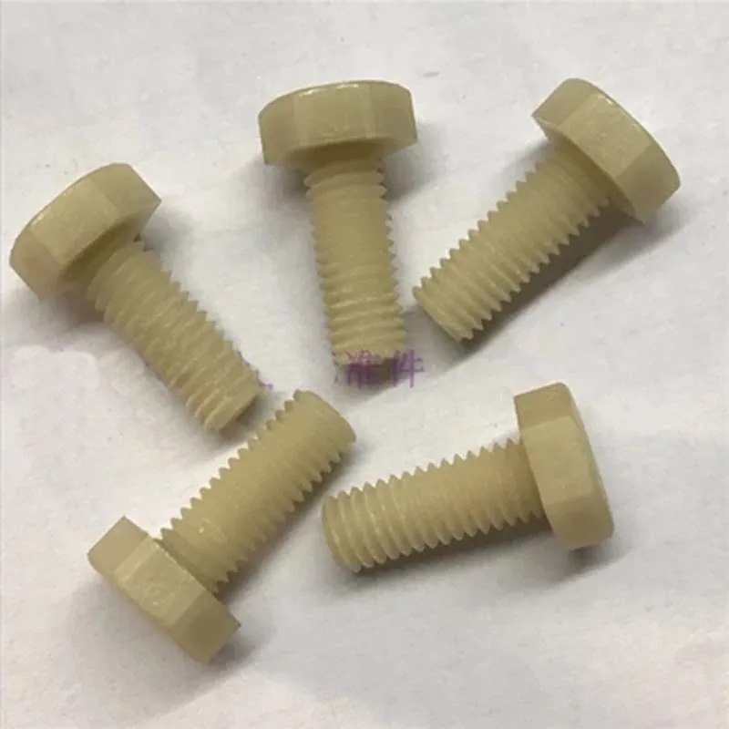 10pcs M6 Hexagon Screw high strength Nylon plus fiberglass PA+30%GF plastic screws 10mm-30mm Length
10pcs M6 Hexagon Screw high strength Nylon plus fiberglass PA+30%GF plastic screws 10mm-30mm Length