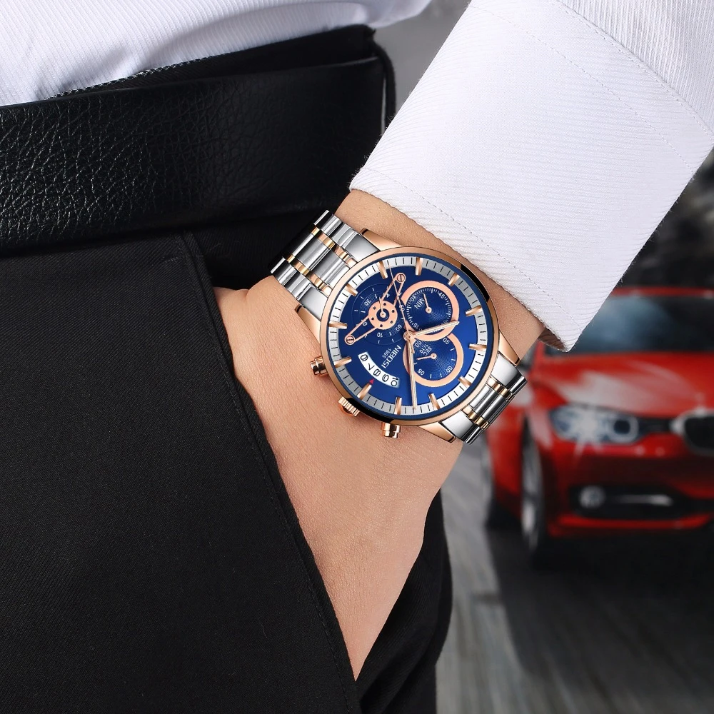 NIBOSI Fashion Watch Men Luxury Quartz Wristwatch with Stainless Steel Waterproof Chronograph Sports Watch Male Clock Relojes
NIBOSI Fashion Watch Men Luxury Quartz Wristwatch with Stainless Steel Waterproof Chronograph Sports Watch Male Clock Relojes