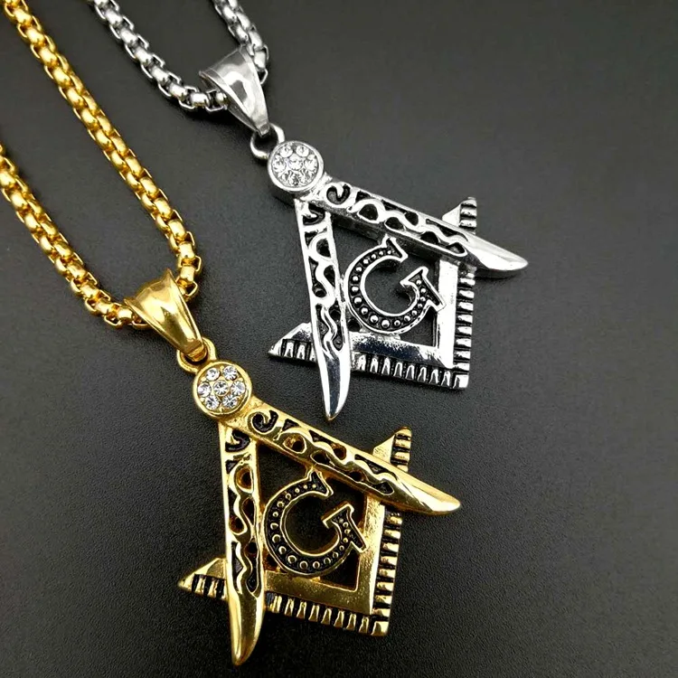 Бесплатная доставка mason Masonic AG ожерелье из титановой стали Хип хоп кулон Модные