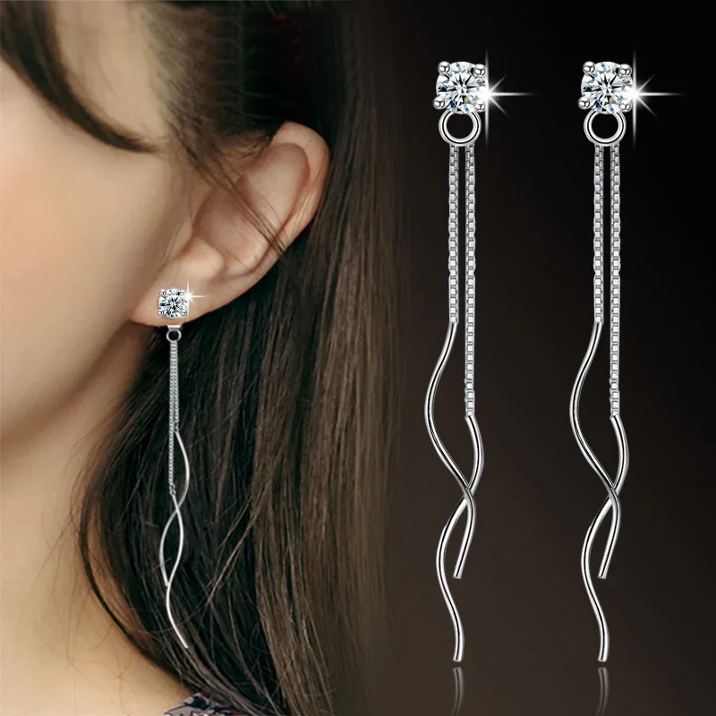 XIYANIKE Silver Color Tassel Zircon Crystal Drop Earrings For Women Gift Sterling-silver-jewelry Boucle d'oreille VES6220
XIYANIKE Silver Color Tassel Zircon Crystal Drop Earrings For Women Gift Sterling-silver-jewelry Boucle d'oreille VES6220
