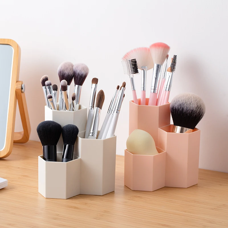 Creative Cosmetic Brushes Makeup Organizer Box Plastic Container Polygon Makeup Storage Desktop Organizer
Creative Cosmetic Brushes Makeup Organizer Box Plastic Container Polygon Makeup Storage Desktop Organizer