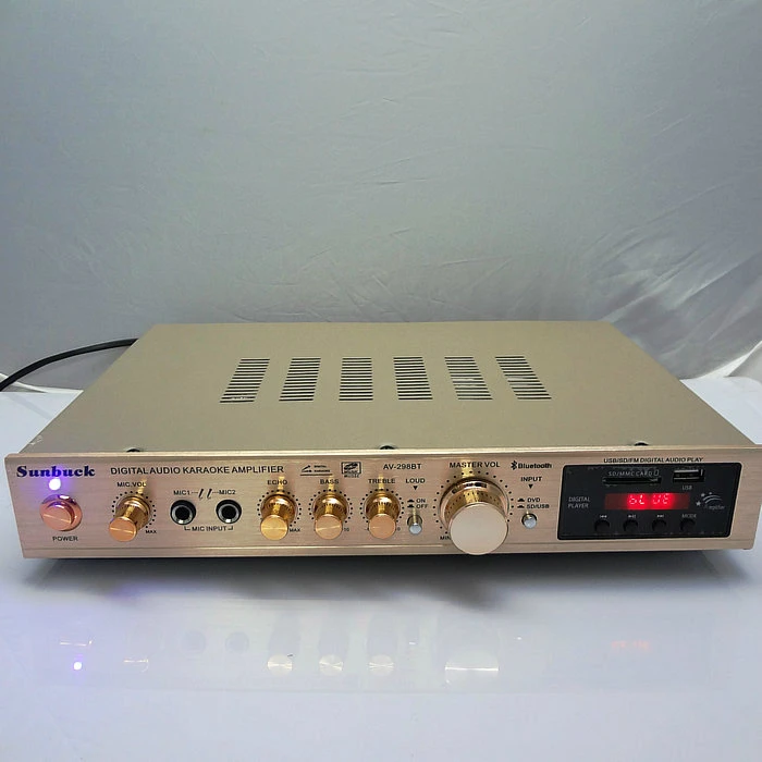 AV-298BT 5198 tube USB card built-in Bluetooth professional home audio karaoke digital high power amplifier
AV-298BT 5198 tube USB card built-in Bluetooth professional home audio karaoke digital high power amplifier