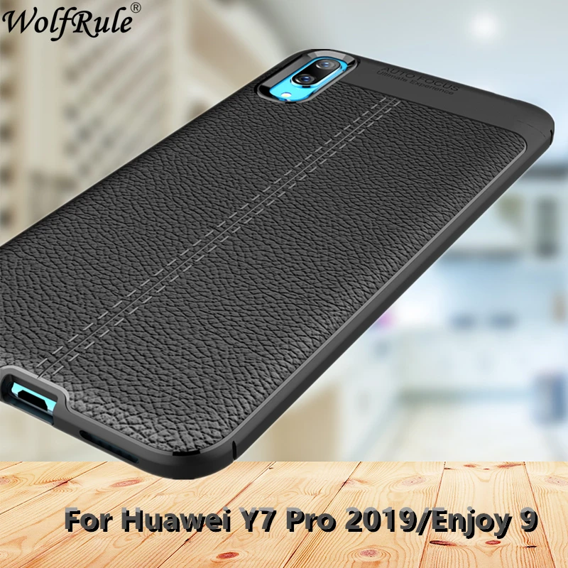 

Case Huawei Y7 Pro 2019 Case Huawei Enjoy 9 6.26" Fashion Lichee Style Silicone Rugged Hybrid Case For Huawei Y7 Pro 2019 Cover