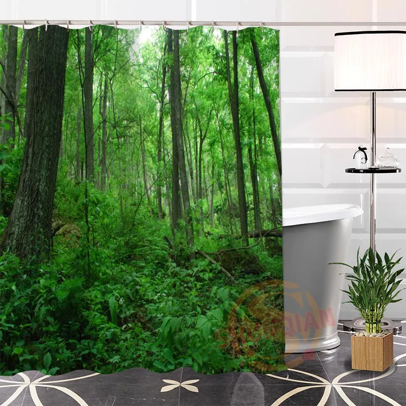 Custom forest Fabric 100% Polyester Shower Curtain New arrival Modern Popular bathroom With Hooks Curtain
Custom forest Fabric 100% Polyester Shower Curtain New arrival Modern Popular bathroom With Hooks Curtain