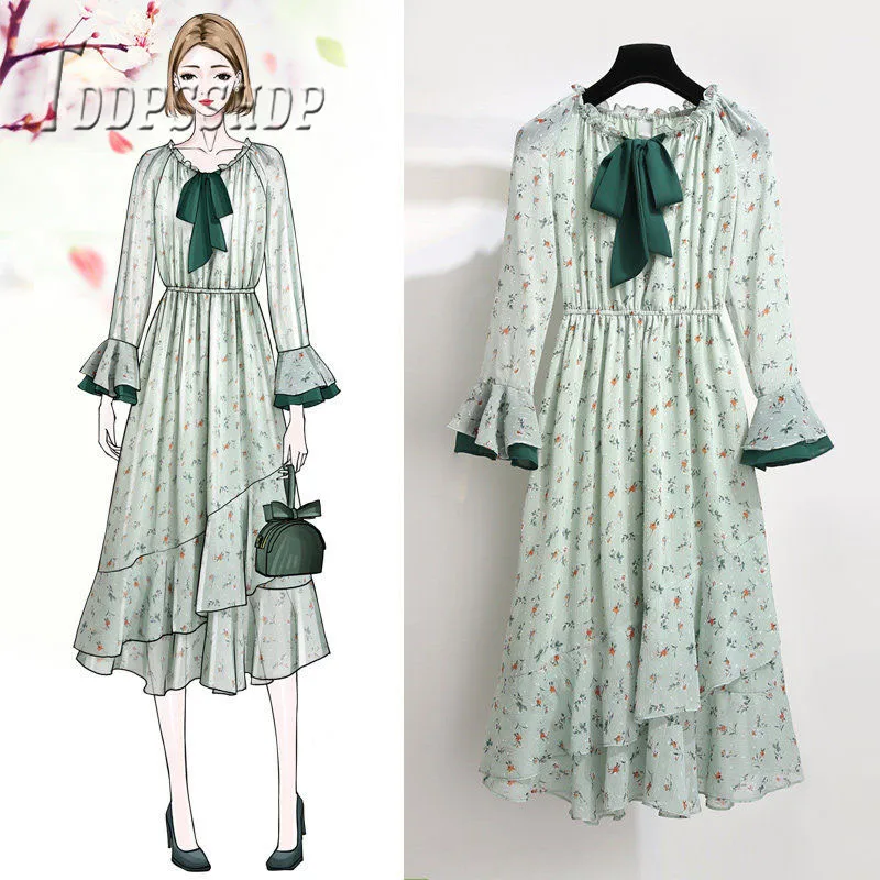 2019 Refreshing Floral Chiffon Women Dress Fairy Bowknot Spring Summer Female Dresses
2019 Refreshing Floral Chiffon Women Dress Fairy Bowknot Spring Summer Female Dresses