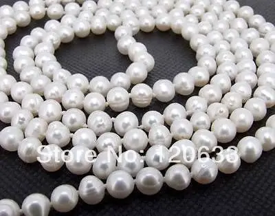 lady's gift jewelry long 300cm 7-8mm White Freshwater Cultured Pearl Necklace hook wholesale shipping Free
lady's gift jewelry long 300cm 7-8mm White Freshwater Cultured Pearl Necklace hook wholesale shipping Free