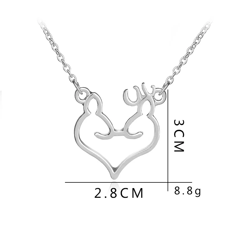 Love heart Elk Head Small Fresh Art Elf Antlers pendant Necklace Animal Fox Christmas Deer Necklace Lucky Amulet Jewelry
Love heart Elk Head Small Fresh Art Elf Antlers pendant Necklace Animal Fox Christmas Deer Necklace Lucky Amulet Jewelry