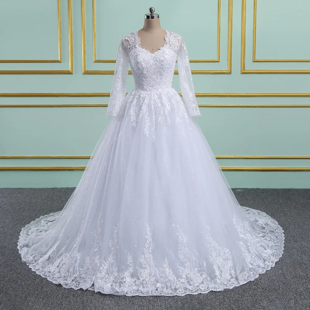 Vinca Sunny Luxury Embroidery Appliques V Neck Ball Gown Wedding Dress Pearl Lace Vintage Tulle Full Sleeves Bridal Gowns
Vinca Sunny Luxury Embroidery Appliques V Neck Ball Gown Wedding Dress Pearl Lace Vintage Tulle Full Sleeves Bridal Gowns