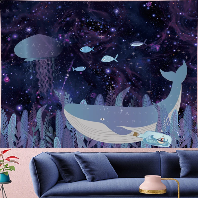 Cute whale cartoon wall hanging Children's room fish wall hanging Underwater World kids room tapestry psychedelic Wall Tapestry
Cute whale cartoon wall hanging Children's room fish wall hanging Underwater World kids room tapestry psychedelic Wall Tapestry