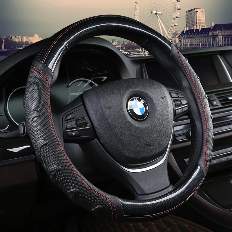 37-38CM New Car Steering Wheel Cover Artificial Leather Steering-Wheel Covers Breathable Fabric Braid Auto Accessories Universal
37-38CM New Car Steering Wheel Cover Artificial Leather Steering-Wheel Covers Breathable Fabric Braid Auto Accessories Universal