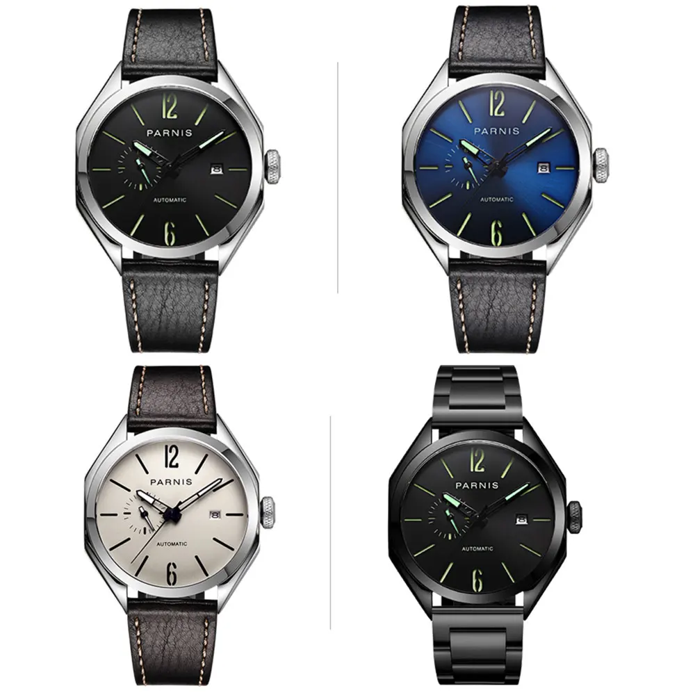 New Fashion Watches PARNIS Luminous Men's Watch Automatic movement Watch Men Wrist Watches Sapphire Relogio Masculino Hot Sale
New Fashion Watches PARNIS Luminous Men's Watch Automatic movement Watch Men Wrist Watches Sapphire Relogio Masculino Hot Sale