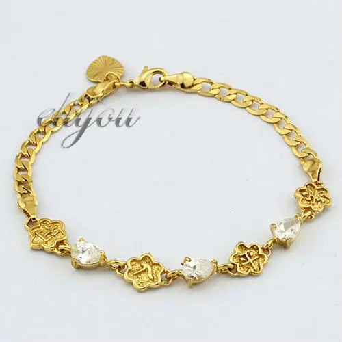 Fashion Jewelry Women Girl 4mm Crystal Curb Cuban Chain Flower Charms Yellow Gold Color Bracelet Free Shipping DJB71
Fashion Jewelry Women Girl 4mm Crystal Curb Cuban Chain Flower Charms Yellow Gold Color Bracelet Free Shipping DJB71
