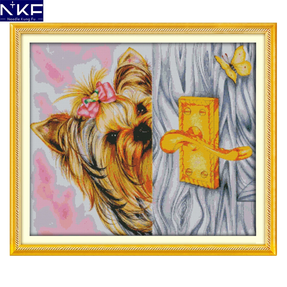 NKF Dog Playing Hide and Seek Cross Stitch Handmade Craft Painting Needlework Embroidery Kit Animal Cross Stitch for Home Decor
NKF Dog Playing Hide and Seek Cross Stitch Handmade Craft Painting Needlework Embroidery Kit Animal Cross Stitch for Home Decor