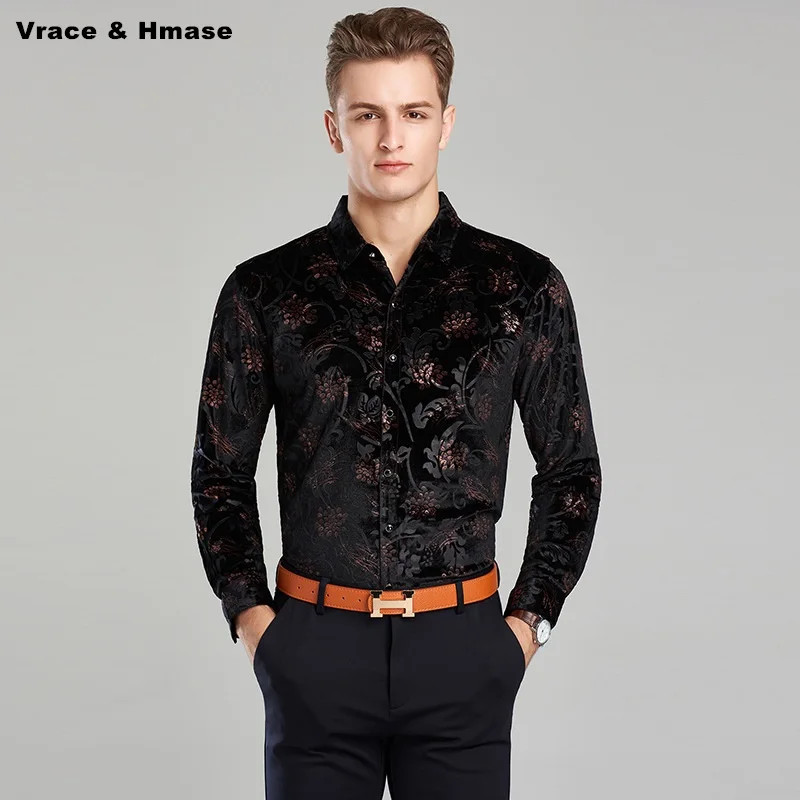 

Autumn and Winter plus velvet warm pleuche soft and comfortable men shirt High-quality fashion casual long sleeve shirt M-XXXL