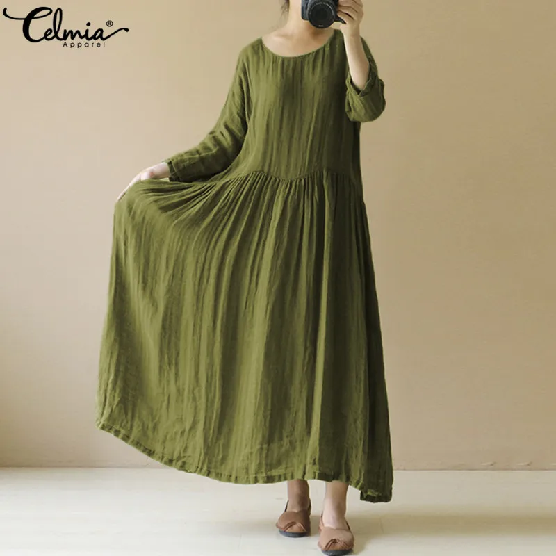 Celmia Women Vintage Maxi Dress 2022 Spring Summer Long Sleeve Casual Loose Long Shirt Dresses Pleated Vestidos
Celmia Women Vintage Maxi Dress 2022 Spring Summer Long Sleeve Casual Loose Long Shirt Dresses Pleated Vestidos