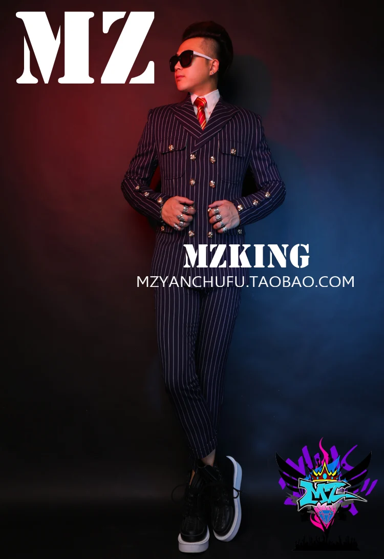 2020 New The Male Dj Male Singer Costume Suit Right Zhilong Slim Bar Stage Loaded Suit Tide Vertical Stripes Suits Set
2020 New The Male Dj Male Singer Costume Suit Right Zhilong Slim Bar Stage Loaded Suit Tide Vertical Stripes Suits Set