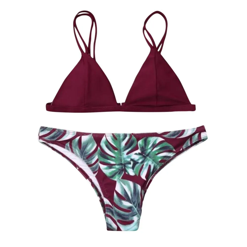 Women Swimwear Bikini Set Print Leaves Push-Up Padded Bathing Swimsuit Beachwear Women Floral Print Push-Up Pad Tankini Set Swim
Women Swimwear Bikini Set Print Leaves Push-Up Padded Bathing Swimsuit Beachwear Women Floral Print Push-Up Pad Tankini Set Swim