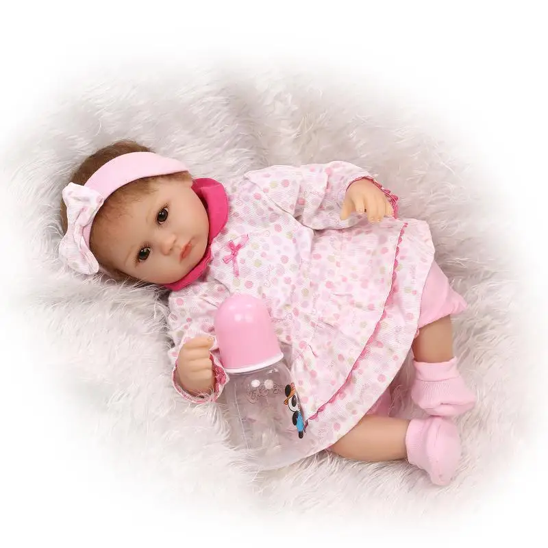 42cm Handmade Slicone Reborn Doll Soft Body Toys for Girl Baby Doll Pink Skirt Lifelike Bonecas Children Toys Bebe Reborn
42cm Handmade Slicone Reborn Doll Soft Body Toys for Girl Baby Doll Pink Skirt Lifelike Bonecas Children Toys Bebe Reborn