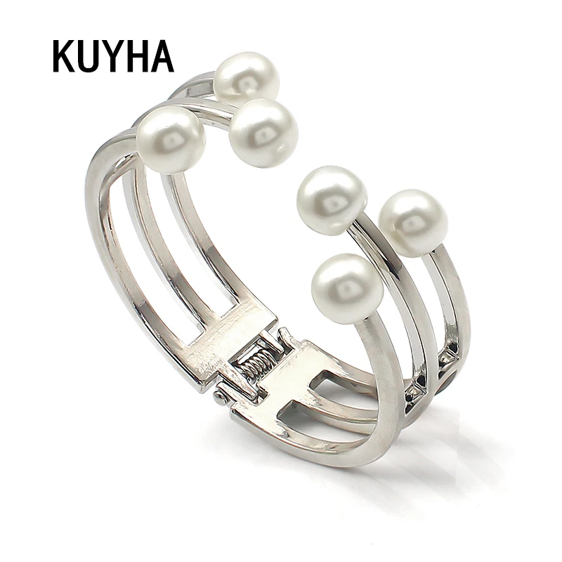 Punk Stylish White Bead Open Bracelet Geometric Alloy Bangle Gold/Silver Color Classic Women Fashion Jewelry
Punk Stylish White Bead Open Bracelet Geometric Alloy Bangle Gold/Silver Color Classic Women Fashion Jewelry