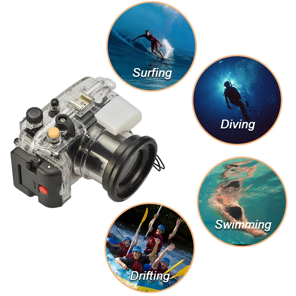 MEIKON 130ft/40m Waterproof Underwater Housing Camera Diving Case For Sony RX100 I MI DSC-RX100 RX100 Camera Bag Case Cover
MEIKON 130ft/40m Waterproof Underwater Housing Camera Diving Case For Sony RX100 I MI DSC-RX100 RX100 Camera Bag Case Cover