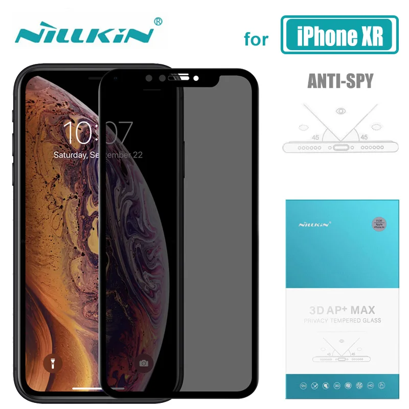 Стекло Nillkin для iPhone XR 3D AP + Max полное покрытие противошпионское закаленное стекло