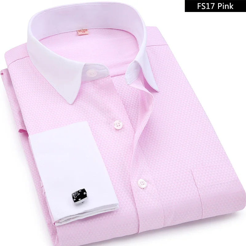 Male Gentleman Dress Long Sleeves Shirt Men French Cufflinks Shirts White Collar Design Solid Color Jacquard Fabric
Male Gentleman Dress Long Sleeves Shirt Men French Cufflinks Shirts White Collar Design Solid Color Jacquard Fabric