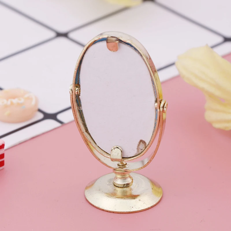 Кукольный домик Миниатюрный винтажный Gloden Vanity мини зеркало 1/12 весы куклы мебель