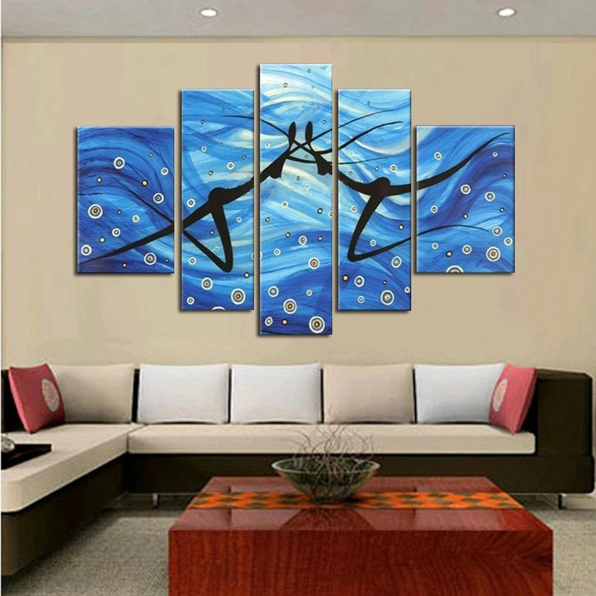 5Pcs/set modern abstract wall canvas art blue love decorative oil painting hand painted on canvas for living room
5Pcs/set modern abstract wall canvas art blue love decorative oil painting hand painted on canvas for living room