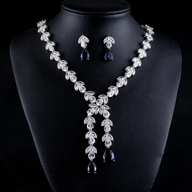Water Flower Shape Charm Necklace Earring Cubic Zircon For Bride Jewelry Set Dress
Water Flower Shape Charm Necklace Earring Cubic Zircon For Bride Jewelry Set Dress