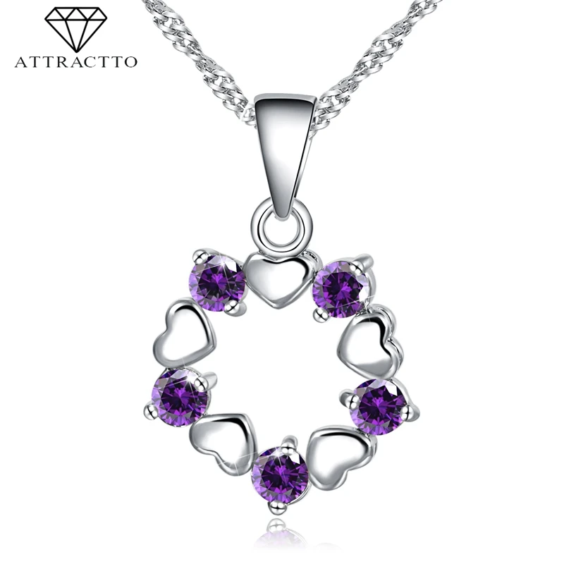 ATTRACTTO Purple Heart Crystal Necklaces&Pendants Silver For Women Heart Necklaces Choker Sweater Chain Necklace SNE190071
ATTRACTTO Purple Heart Crystal Necklaces&Pendants Silver For Women Heart Necklaces Choker Sweater Chain Necklace SNE190071