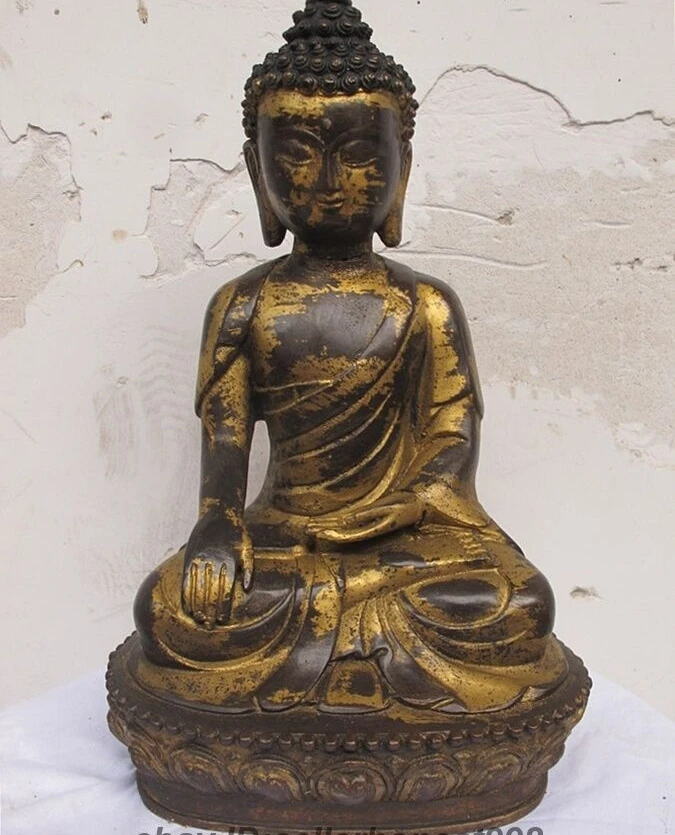 14" Tibet Tibetan Bronze Copper Buddhism Monastery joss Sakyamuni Buddha Statue
14" Tibet Tibetan Bronze Copper Buddhism Monastery joss Sakyamuni Buddha Statue