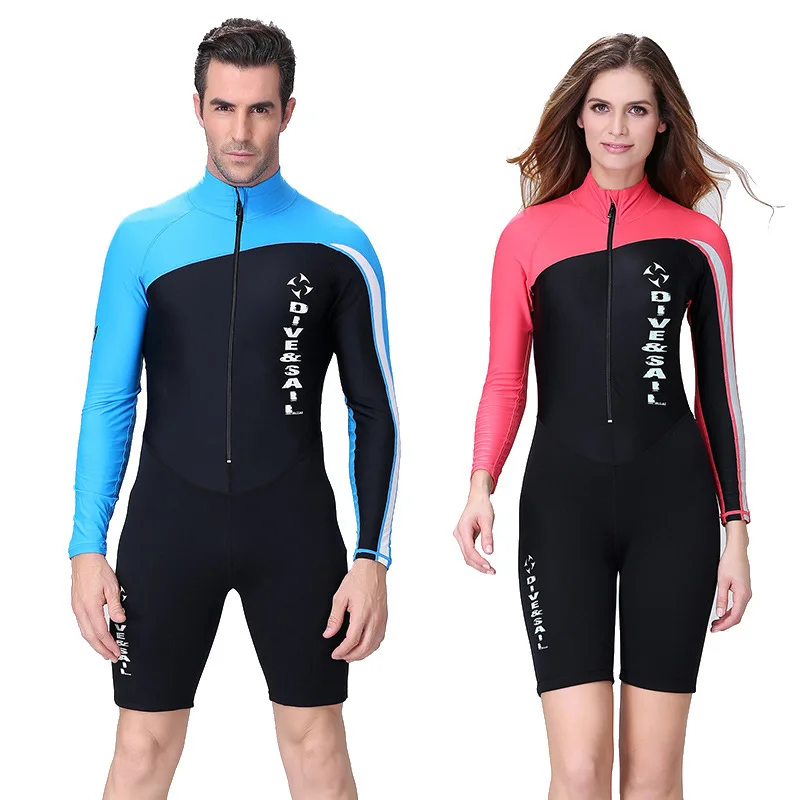 Dive&Sail lycra diving suit long short sleeve wetsuit 1.5mm Neoprene skin rash guard swimming surf conjoined swimming suit
Dive&Sail lycra diving suit long short sleeve wetsuit 1.5mm Neoprene skin rash guard swimming surf conjoined swimming suit
