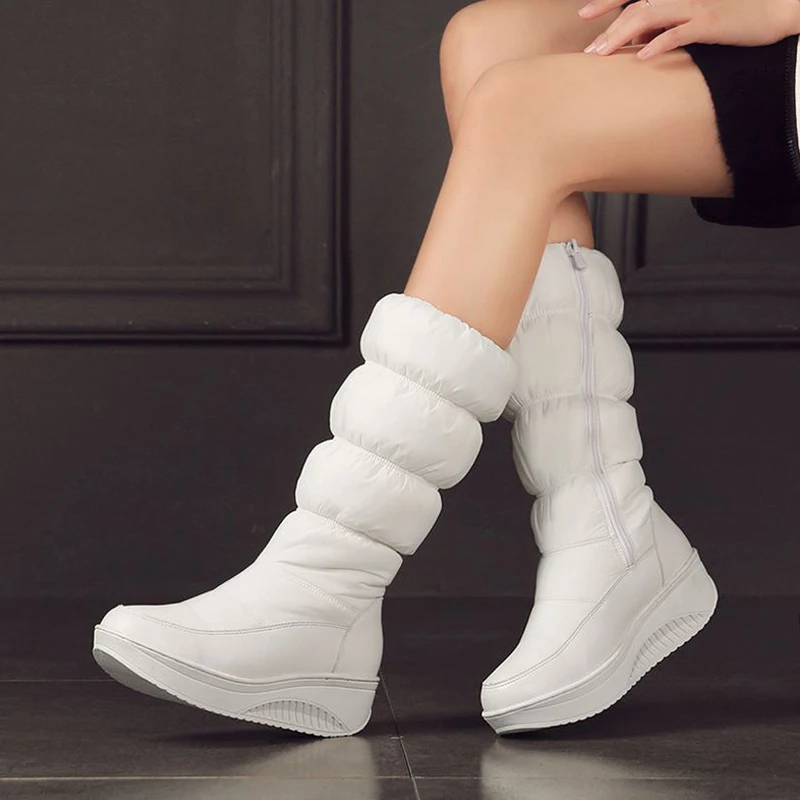 Snow Boots Platform 4.8cm Heels Down Flat Women Shoes Black White Blue Mid Calf Boots Fashion Ladies Winter Boots Plus Size 44
Snow Boots Platform 4.8cm Heels Down Flat Women Shoes Black White Blue Mid Calf Boots Fashion Ladies Winter Boots Plus Size 44