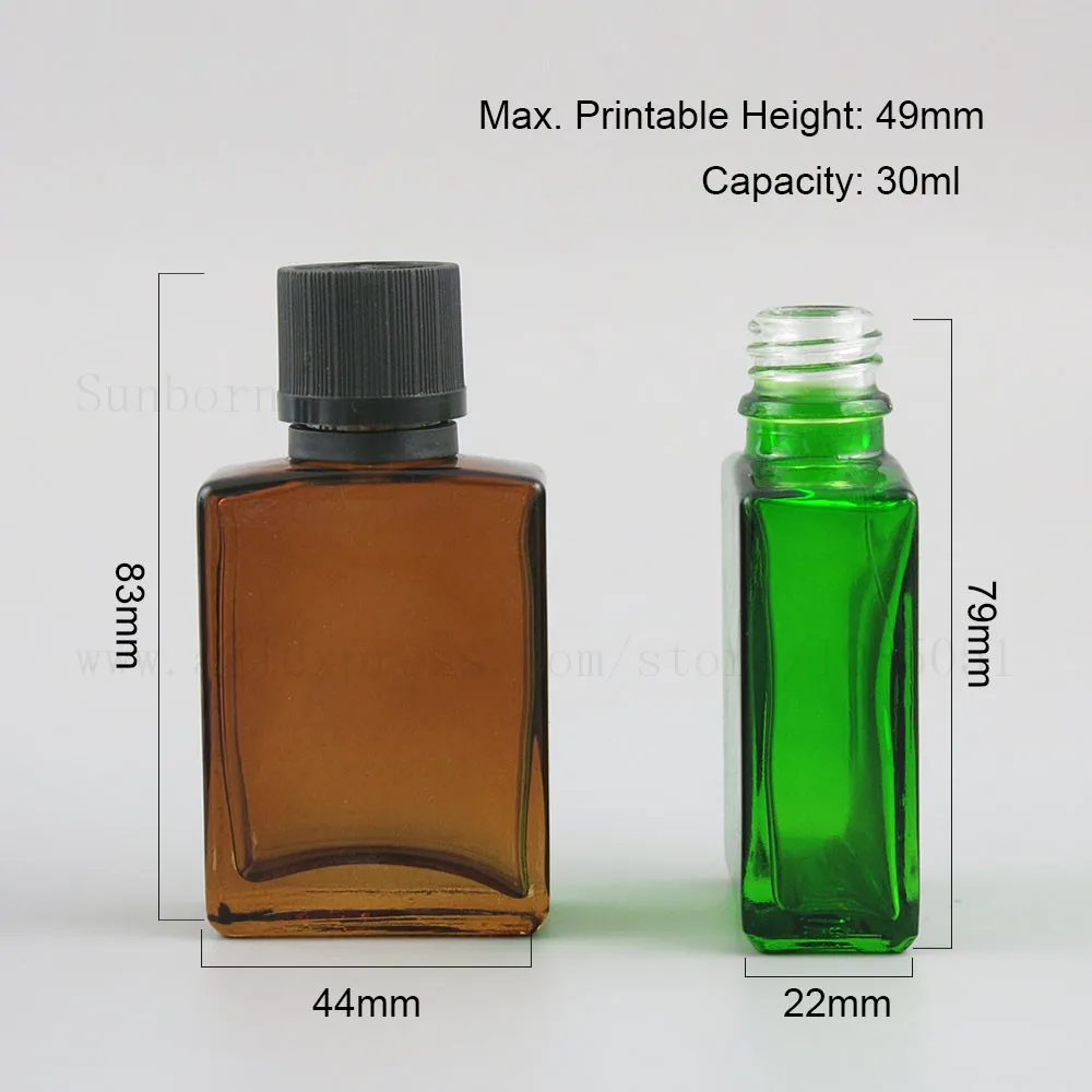 30ml 1 oz Square Amber Clear Black Blue Red White Glass Bottle Empty e liquid Perfume Essential Oil Bottles containers 20pcs
30ml 1 oz Square Amber Clear Black Blue Red White Glass Bottle Empty e liquid Perfume Essential Oil Bottles containers 20pcs
