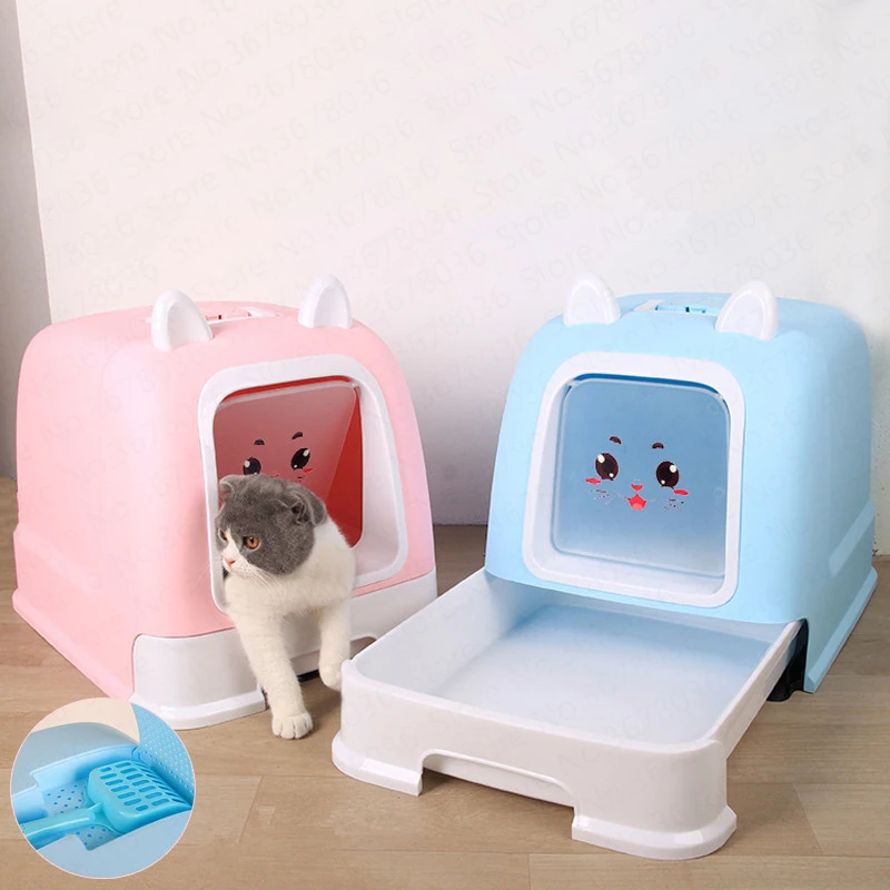 Fully enclosed litter box deodorant anti-splash large cat toilet with drawer cat ear style cat supplies
Fully enclosed litter box deodorant anti-splash large cat toilet with drawer cat ear style cat supplies
