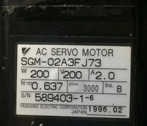 Servo motor SGM-02A3FJ73 , Used one , 90% appearance new , 3 months warranty , in stock
Servo motor SGM-02A3FJ73 , Used one , 90% appearance new , 3 months warranty , in stock