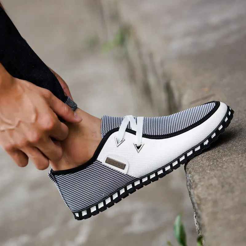Big Size Pu Leather Fashion Men Casual Shoes High Quality Patchwork Male Flat Sneakers Spring and Autumn Lace-up Casual Shoes
Big Size Pu Leather Fashion Men Casual Shoes High Quality Patchwork Male Flat Sneakers Spring and Autumn Lace-up Casual Shoes