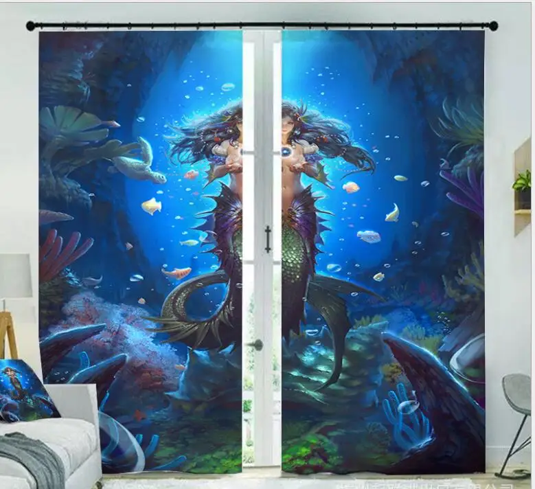 Creative cartoon Mermaid Luxury Blackout 3D Window Curtains living room girl Bedroom Handle Cortina Drapes Rideaux pillowcase
Creative cartoon Mermaid Luxury Blackout 3D Window Curtains living room girl Bedroom Handle Cortina Drapes Rideaux pillowcase