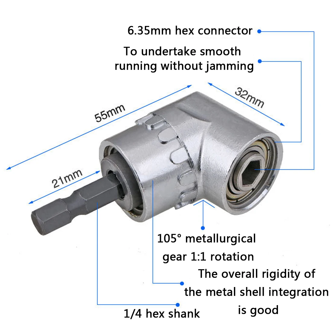 105 Degree Angle Screw Driver Socket Holder Adapter Adjustable Bits Nozzles for Screwdriver Bit Right Angle Head Screwdriver
105 Degree Angle Screw Driver Socket Holder Adapter Adjustable Bits Nozzles for Screwdriver Bit Right Angle Head Screwdriver
