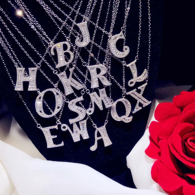 Name Necklaces Pendants For Women 925 Sterling Silver Fine Jewelry A-Z Letter CZ Diamant Necklace Accessories Clavicular Chain
Name Necklaces Pendants For Women 925 Sterling Silver Fine Jewelry A-Z Letter CZ Diamant Necklace Accessories Clavicular Chain