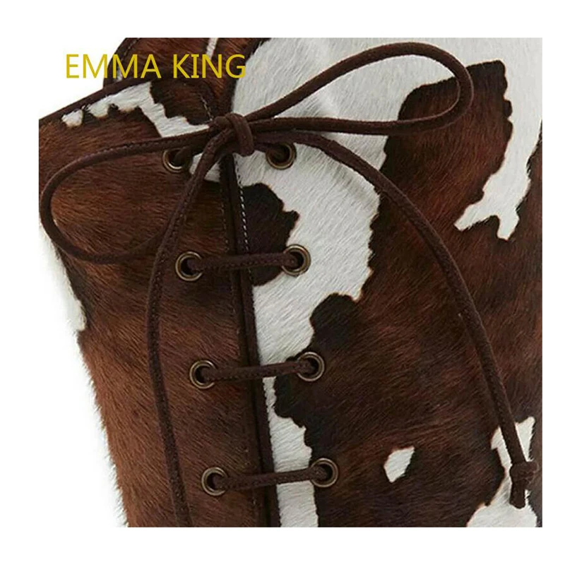 EMMA KING Women Design High Heels boots fashion real horse skin print Boots Woman Leather Lace Up Pointed-Toe Chelsea Boots 2020
EMMA KING Women Design High Heels boots fashion real horse skin print Boots Woman Leather Lace Up Pointed-Toe Chelsea Boots 2020