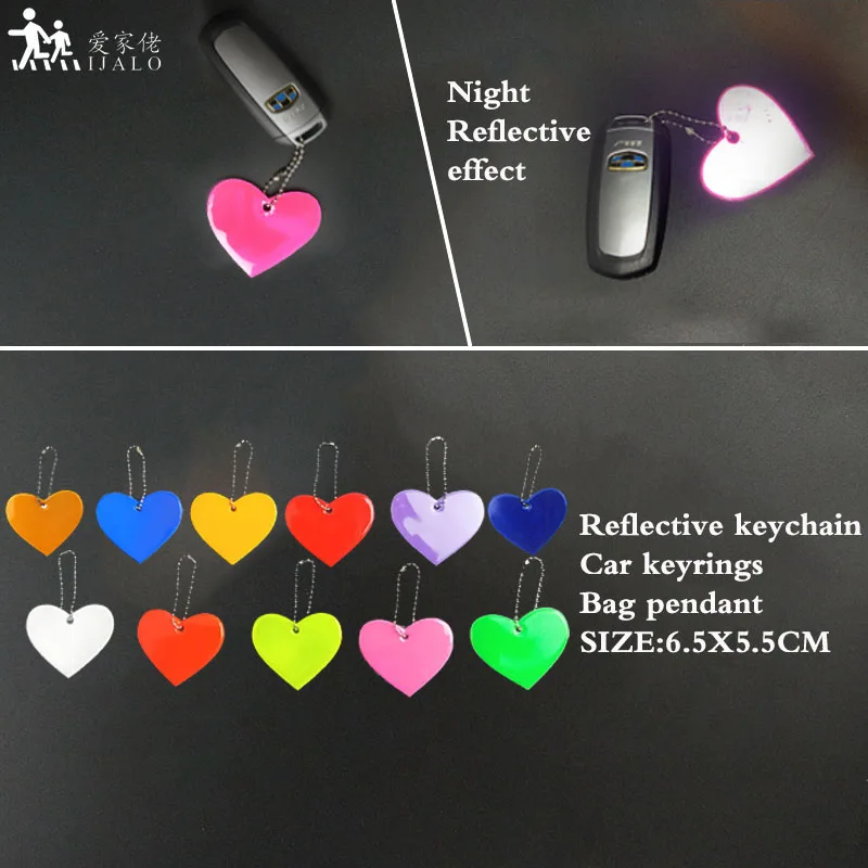 Lovely Heart shape Reflective keychain bag pendant student school bag accessories soft PVC reflector keyrings for visible safety
Lovely Heart shape Reflective keychain bag pendant student school bag accessories soft PVC reflector keyrings for visible safety