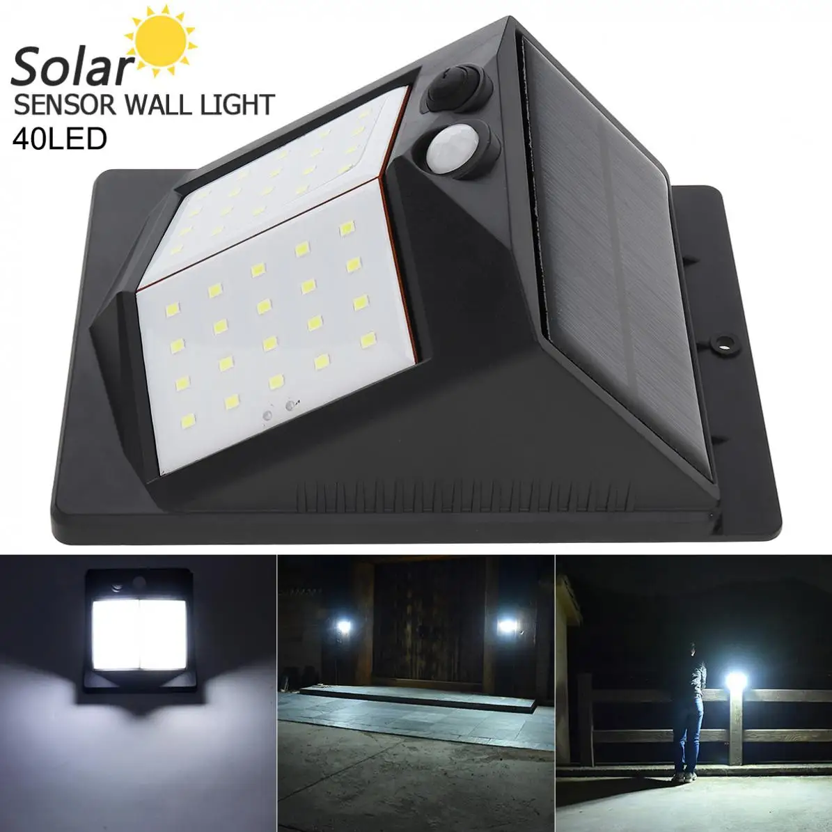 40 LED 400LM Light-controlled Human Body Sensing Wall Light LED Solar Motion Sensor Light for Courtyard / Outdoor / Illuminating
40 LED 400LM Light-controlled Human Body Sensing Wall Light LED Solar Motion Sensor Light for Courtyard / Outdoor / Illuminating