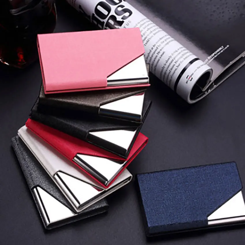 Stainless Steel PU Business Card Holder Box Women Men Portable ID Credit Cards Case Aluminum Alloy CAN CUSTOM LOGO 96*65*13mm
Stainless Steel PU Business Card Holder Box Women Men Portable ID Credit Cards Case Aluminum Alloy CAN CUSTOM LOGO 96*65*13mm