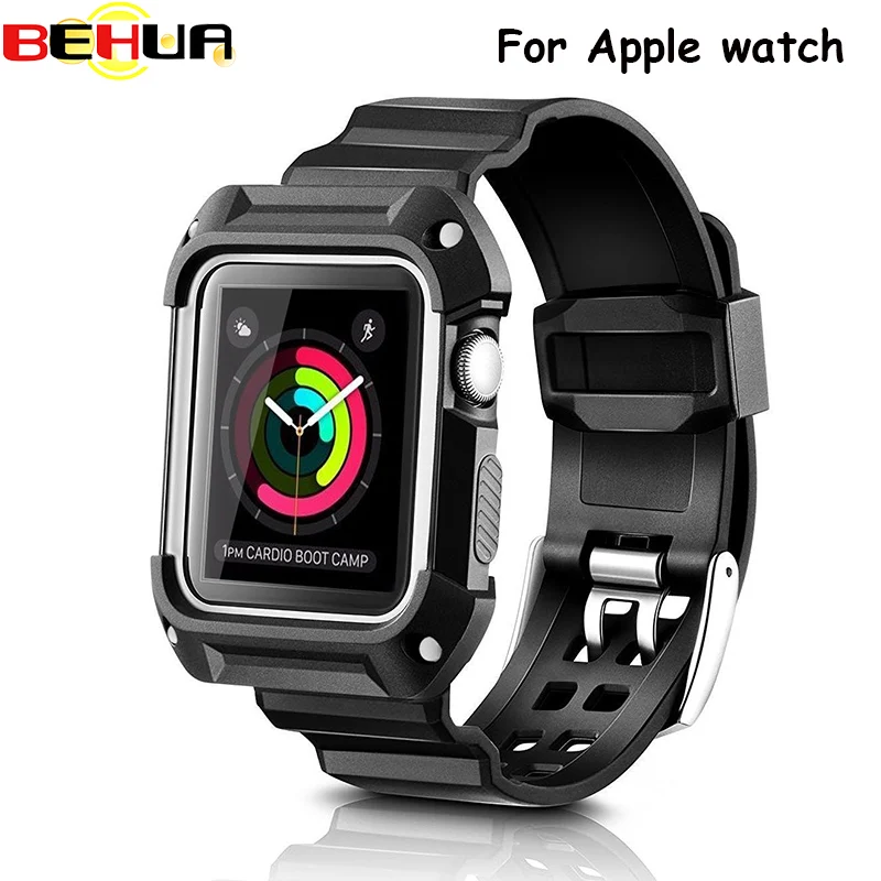 For Apple Smart Watch Band with Case Sport Shockproof Soft Protective Frame Cover with TPU Rubber Bracelet Strap 38mm 42mm 2in1
For Apple Smart Watch Band with Case Sport Shockproof Soft Protective Frame Cover with TPU Rubber Bracelet Strap 38mm 42mm 2in1